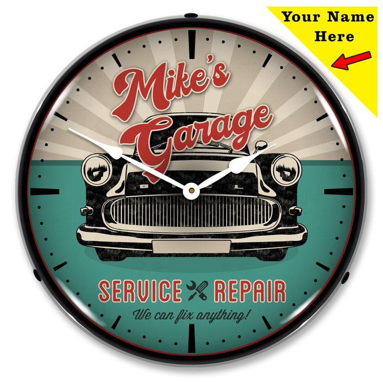 Collectable Sign and Clock - Add Your Name Garage Service 
