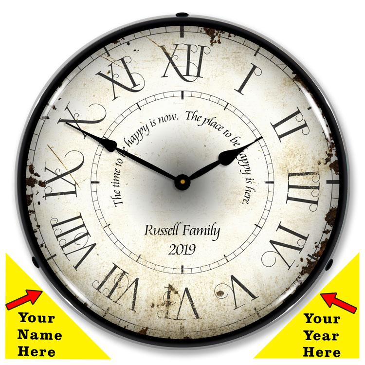 Collectable Sign and Clock - Add Your Name Roman Antique 