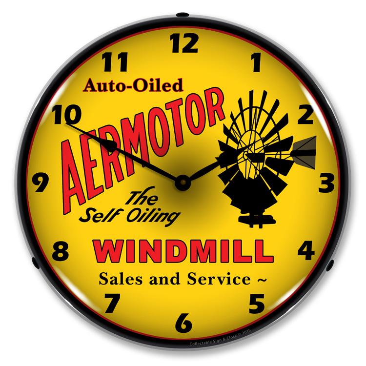 Collectable Sign and Clock - Aermotor Windmill Clock - Wall 