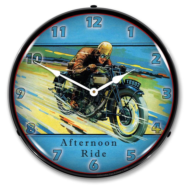 Collectable Sign and Clock - Afternoon Ride Clock - Wall 