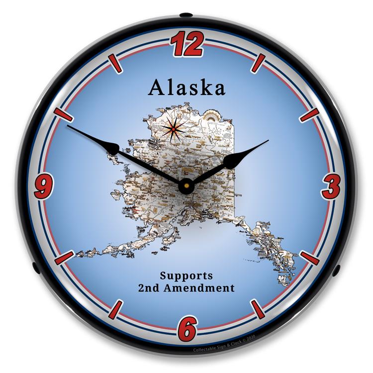 Collectable Sign and Clock - Alaska Supports the 2nd 
