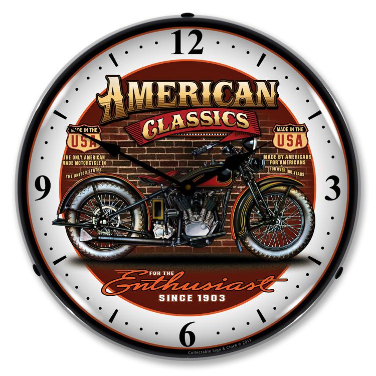 Collectable Sign and Clock - American Classic Bike Clock - 