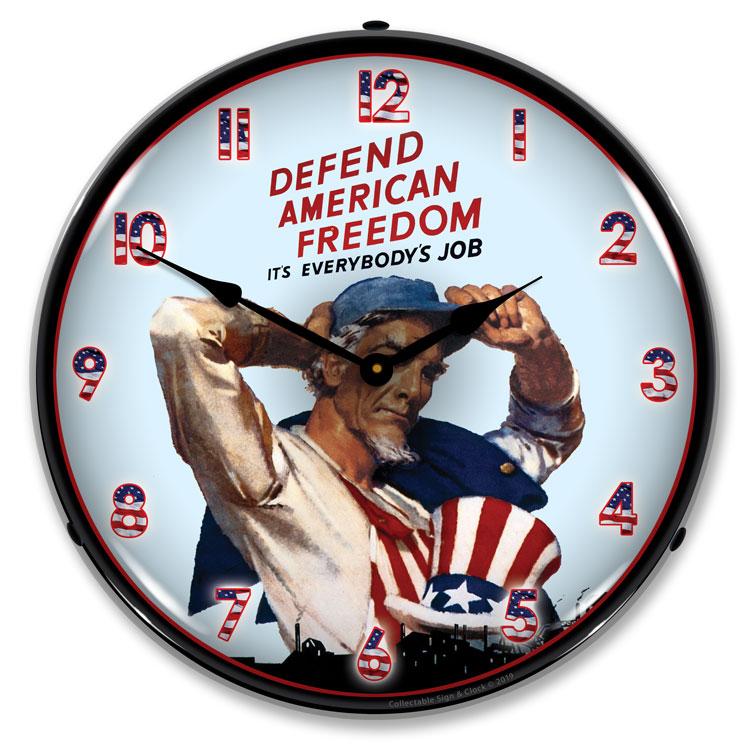 Collectable Sign and Clock - American Freedom Clock - Wall 
