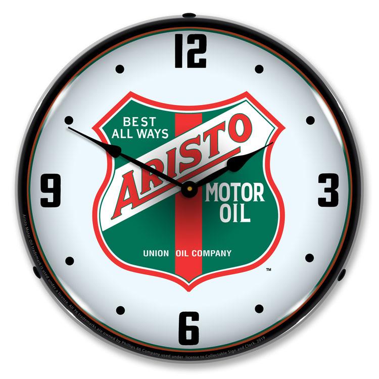Collectable Sign and Clock - Arista Motor Oil Clock - Wall 