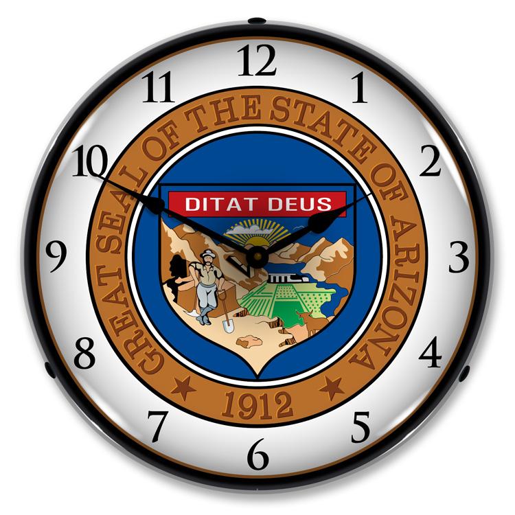 Collectable Sign and Clock - Arizona State Seal Clock - Wall