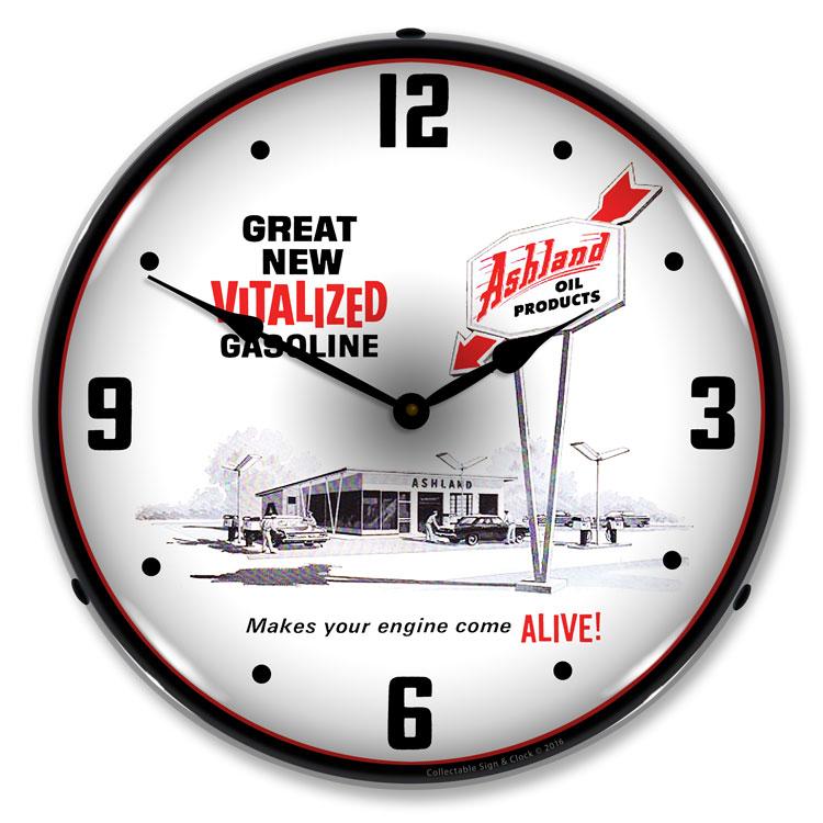 Collectable Sign and Clock - Ashland Oil Clock - Wall Clocks