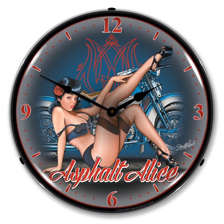 Collectable Sign and Clock - Asphalt Alice Clock - Wall 