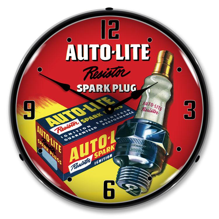 Collectable Sign and Clock - Autolite Resistor Spark Plugs 