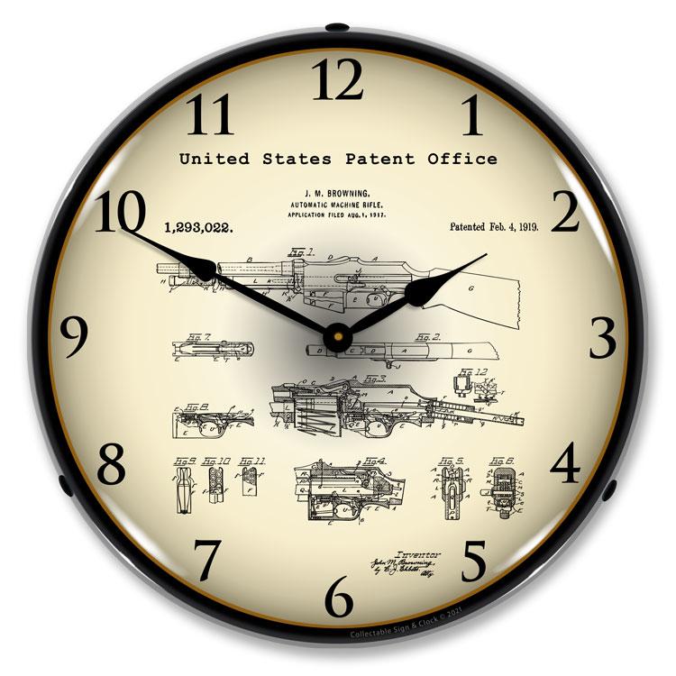 Collectable Sign and Clock - B.A.R. Browning Automatic Rifle