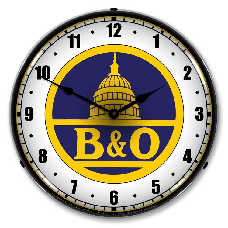 Collectable Sign and Clock - B&O Railroad 1 Clock - Wall 