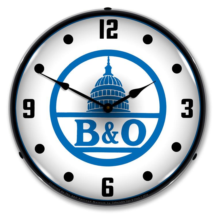 Collectable Sign and Clock - B&O Railroad 2 Clock - Wall 