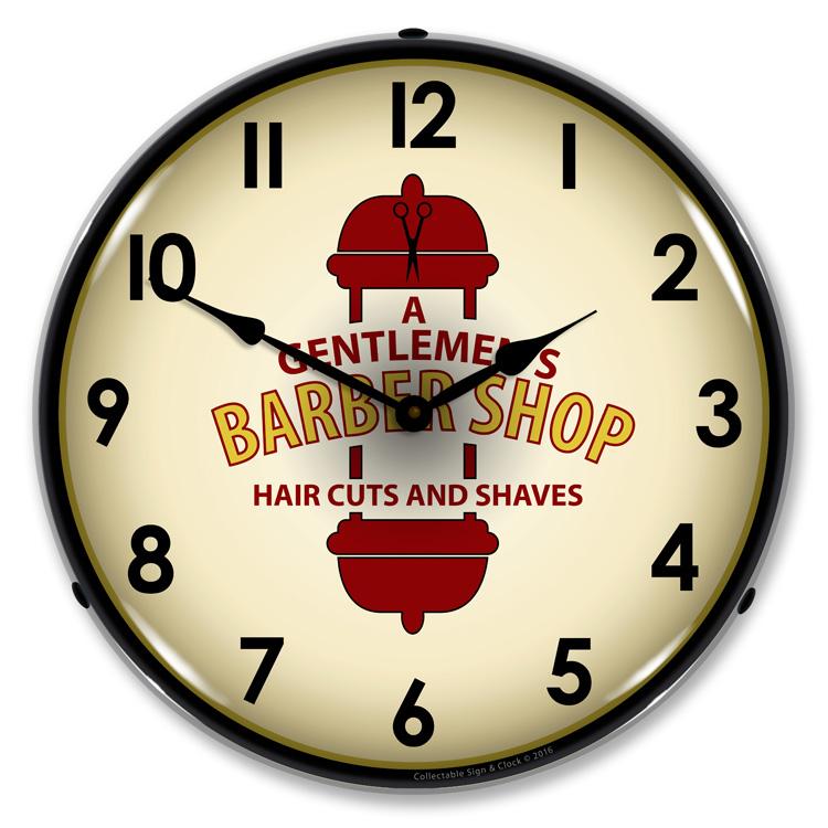 Collectable Sign and Clock - Barber Shop 2 Clock - Wall 