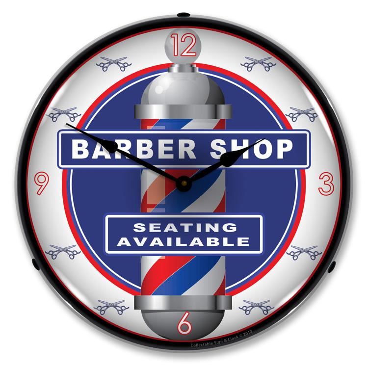 Collectable Sign and Clock - Barber Shop Clock - Wall Clocks