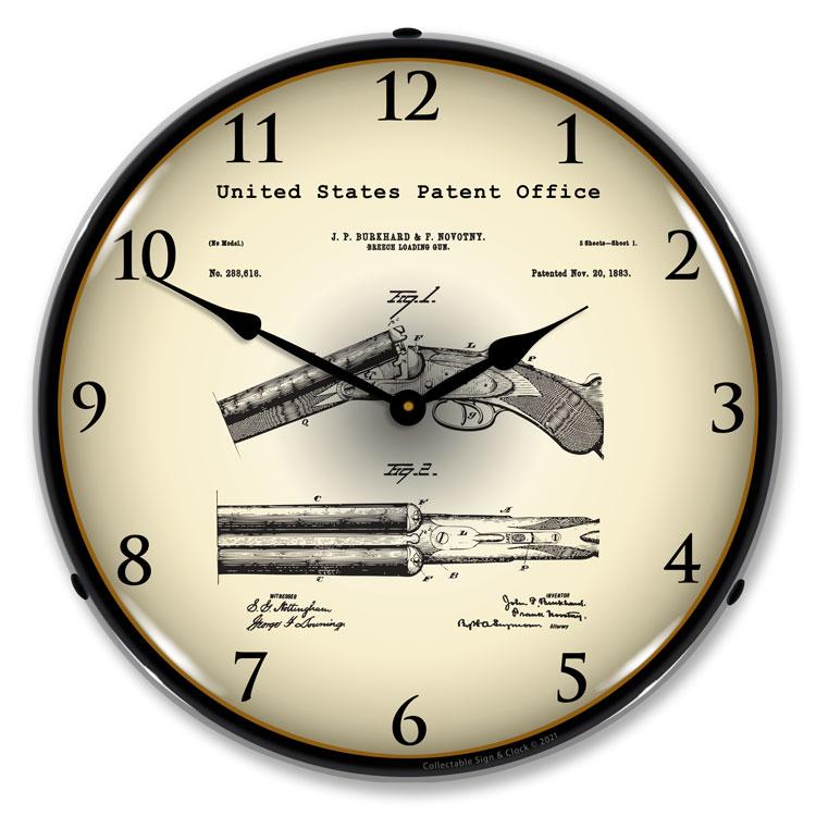 Collectable Sign and Clock - Breech Loading Shotgun 1883 
