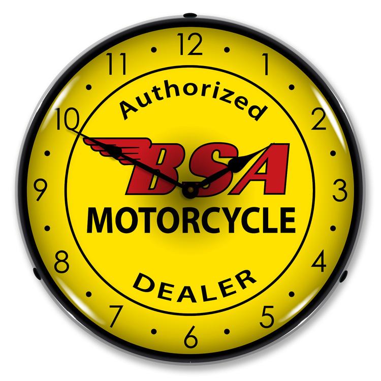 Collectable Sign and Clock - BSA Motorcycle Clock - Wall 
