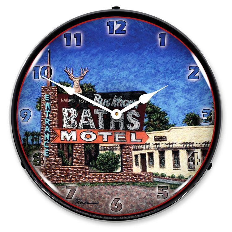 Collectable Sign and Clock - Buckhorn Bath Clock - Wall 