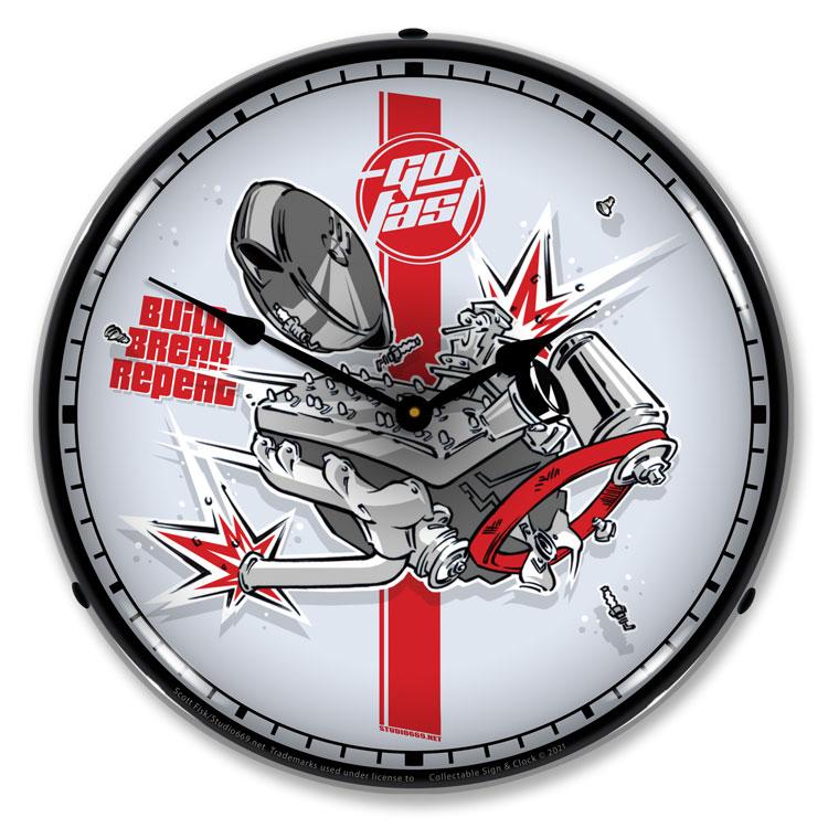 Collectable Sign and Clock - Build Break Repeat Clock - Wall