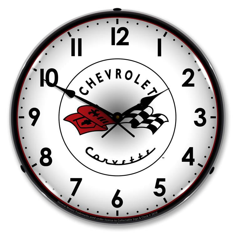 Collectable Sign and Clock - C1 Corvette Clock - Wall Clocks