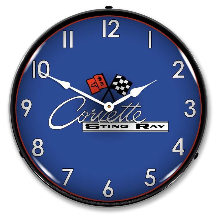Collectable Sign and Clock - C2 Corvette Clock - Wall Clocks