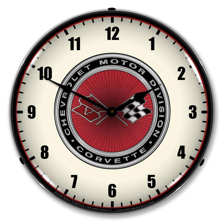 Collectable Sign and Clock - C3 Corvette 68-82 Clock - Wall 
