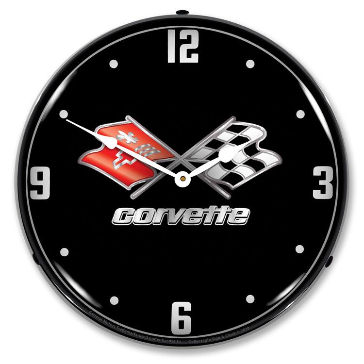 Collectable Sign and Clock - C3 Corvette Black Tie Clock - 