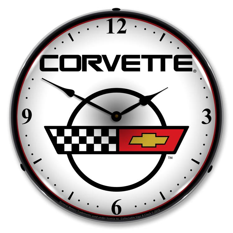 Collectable Sign and Clock - C4 Corvette 2 Clock - Wall 