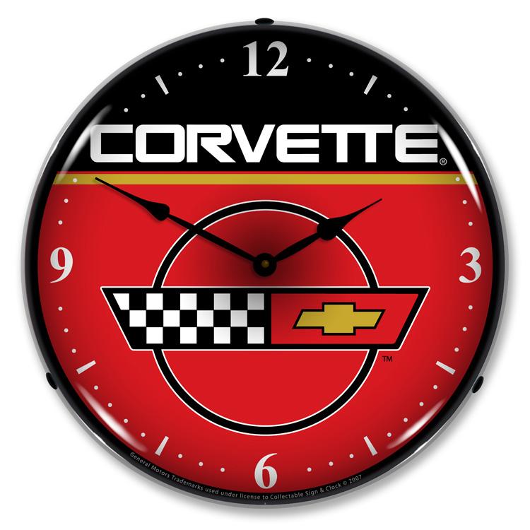 Collectable Sign and Clock - C4 Corvette Clock - Wall Clocks