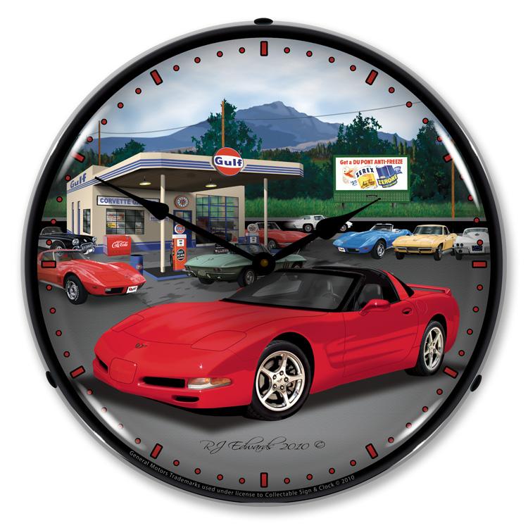 Collectable Sign and Clock - C5 Gulf Clock - Wall Clocks