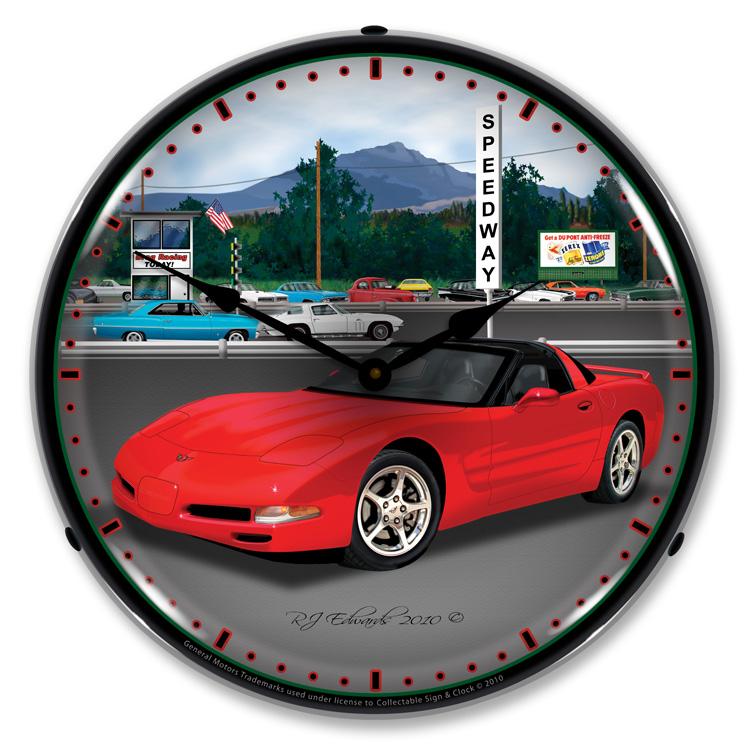 Collectable Sign and Clock - C5 Raceway Clock - Wall Clocks