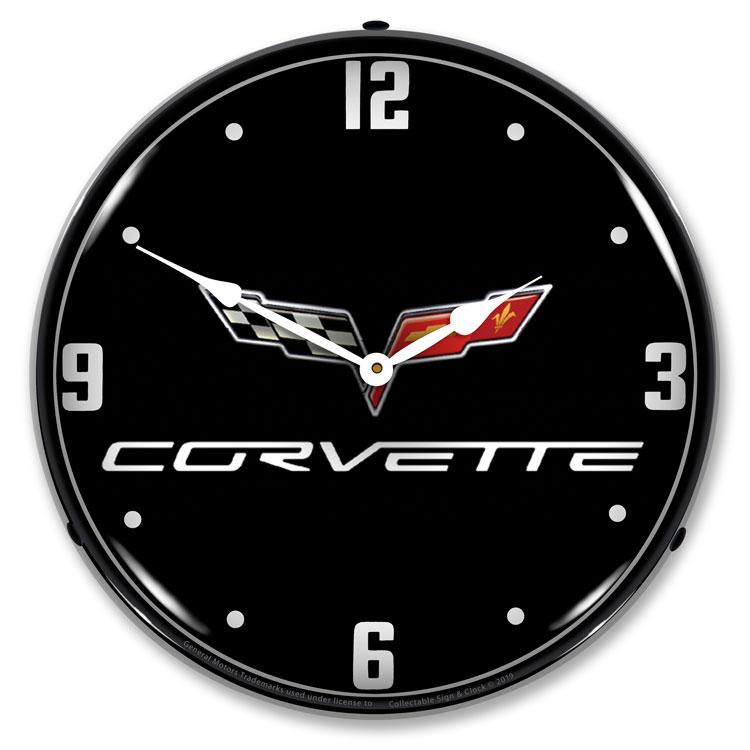 Collectable Sign and Clock - C6 Corvette Black Tie Clock - 