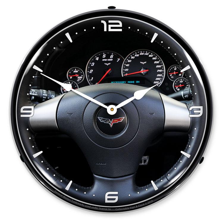 Collectable Sign and Clock - C6 Corvette Dash Clock - Wall 