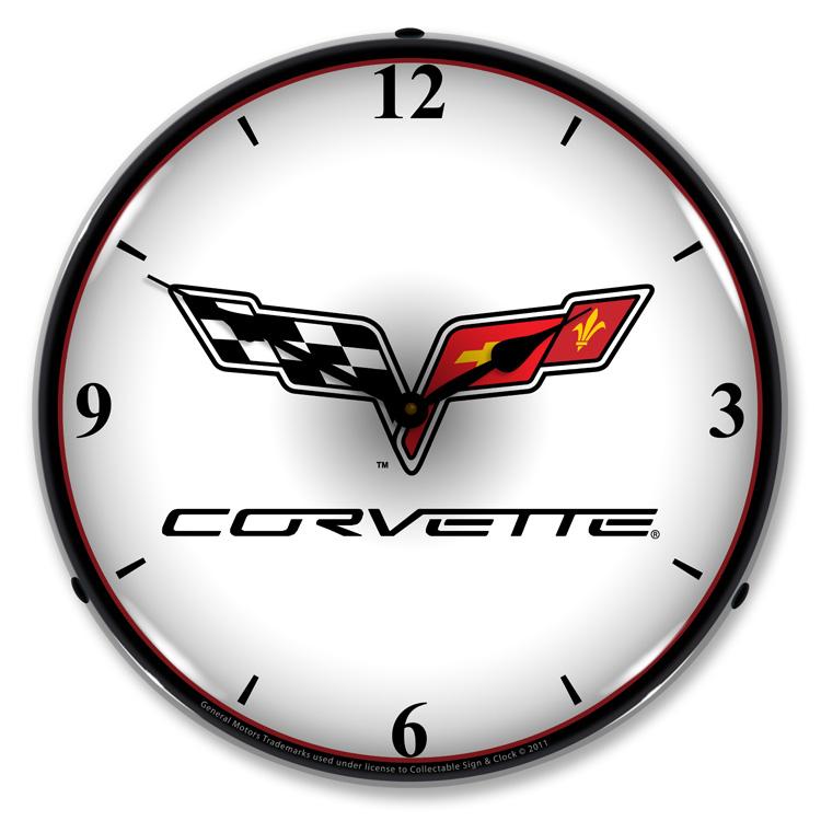 Collectable Sign and Clock - C6 Corvette Clock - Wall Clocks