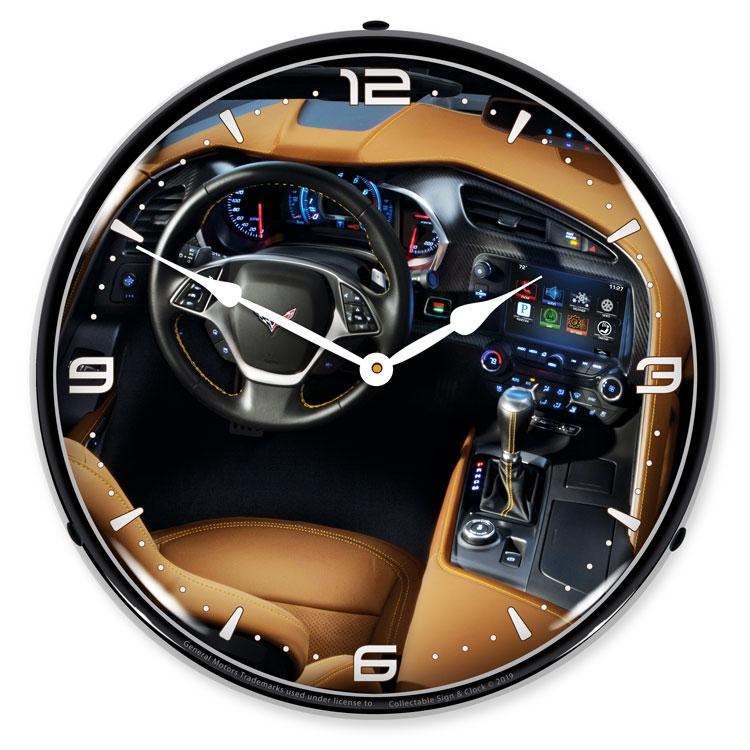 Collectable Sign and Clock - C7 Corvette Dash Clock - Wall 