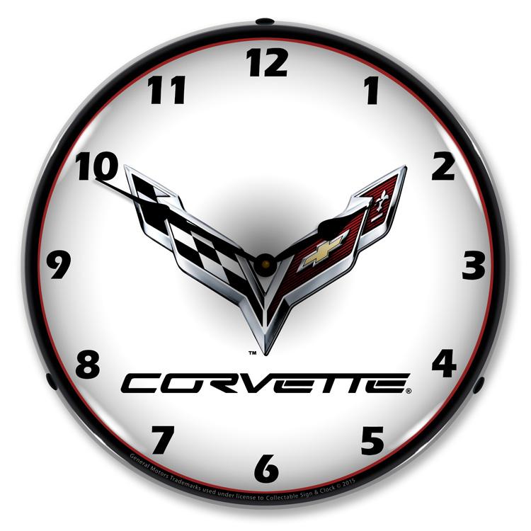 Collectable Sign and Clock - C7 Corvette Clock - Wall Clocks
