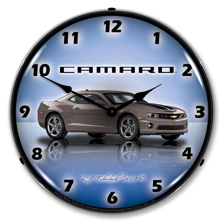 Collectable Sign and Clock - Camaro G5 Cyber Grey Clock - 