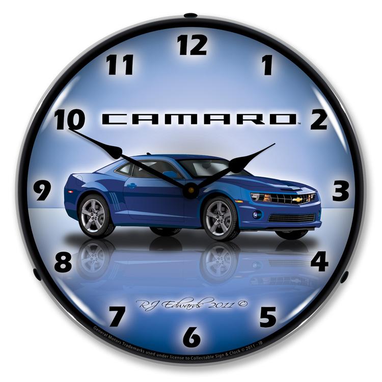 Collectable Sign and Clock - Camaro G5 Imperial Blue Clock -