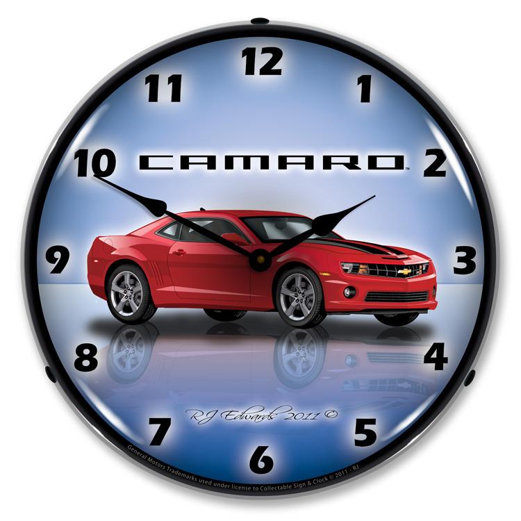 Collectable Sign and Clock - Camaro G5 Red Jewel Clock - 