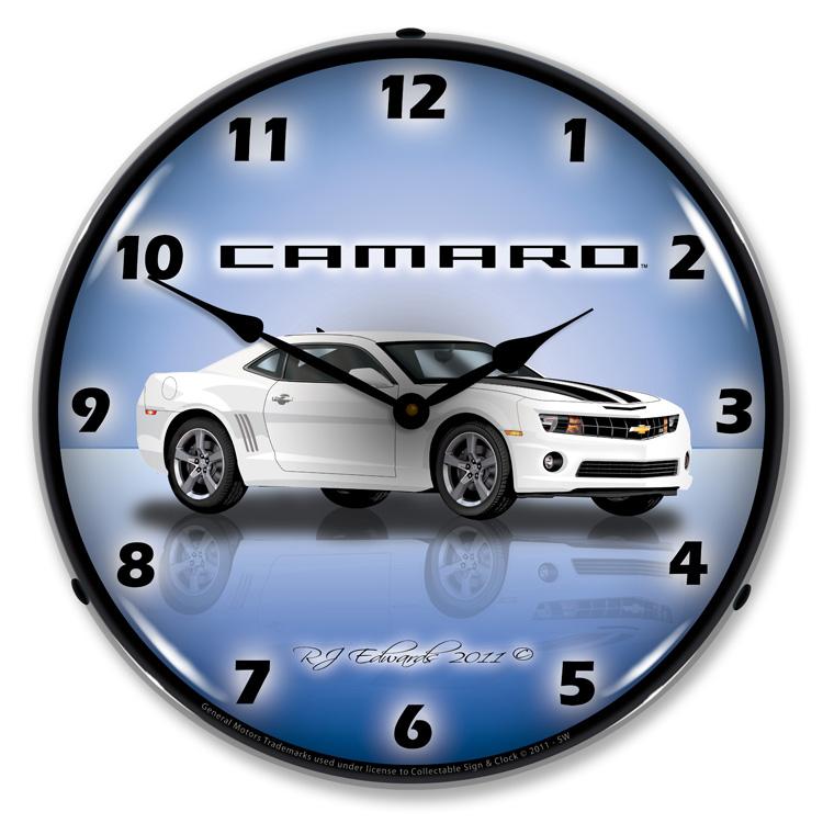 Collectable Sign and Clock - Camaro G5 Summit White Clock - 