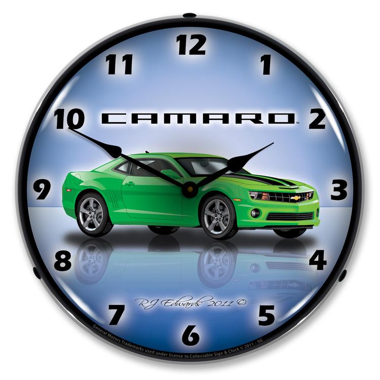 Collectable Sign and Clock - Camaro G5 Synergy Green Clock -