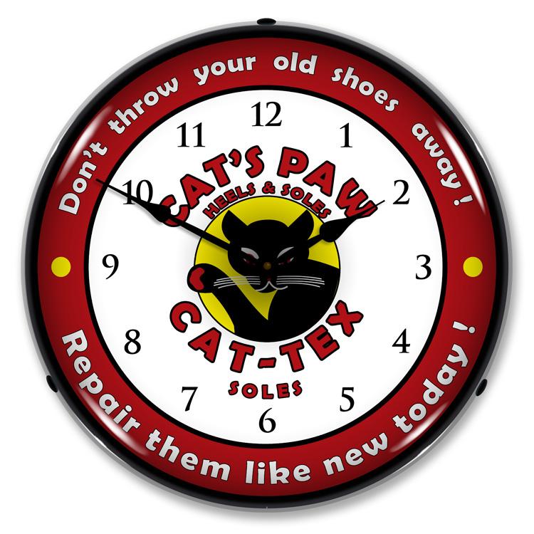 Collectable Sign and Clock - Cats Paw Clock - Wall Clocks