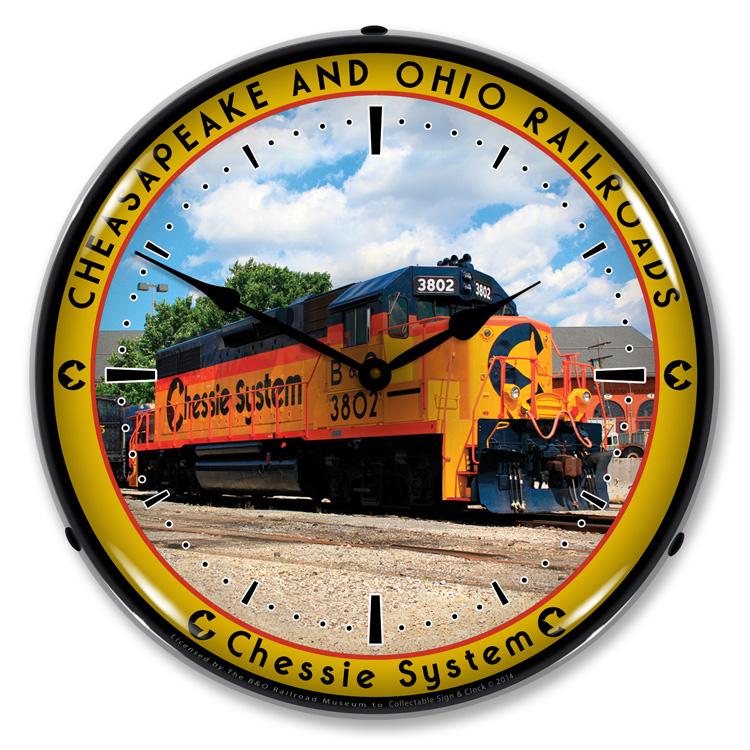 Collectable Sign and Clock - Chessie Railroad 3802 Clock - 
