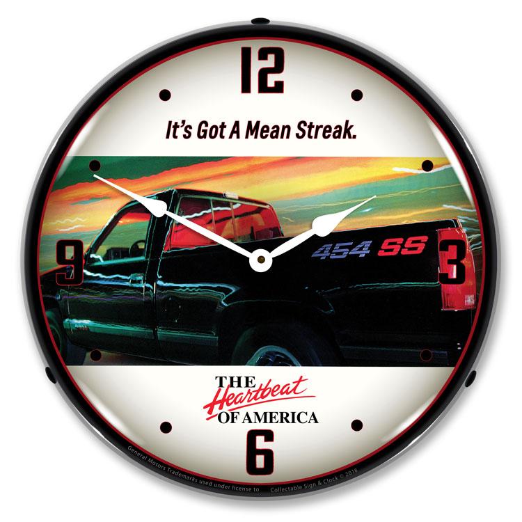 Collectable Sign and Clock - Chevrolet 454 SS Truck Clock - 