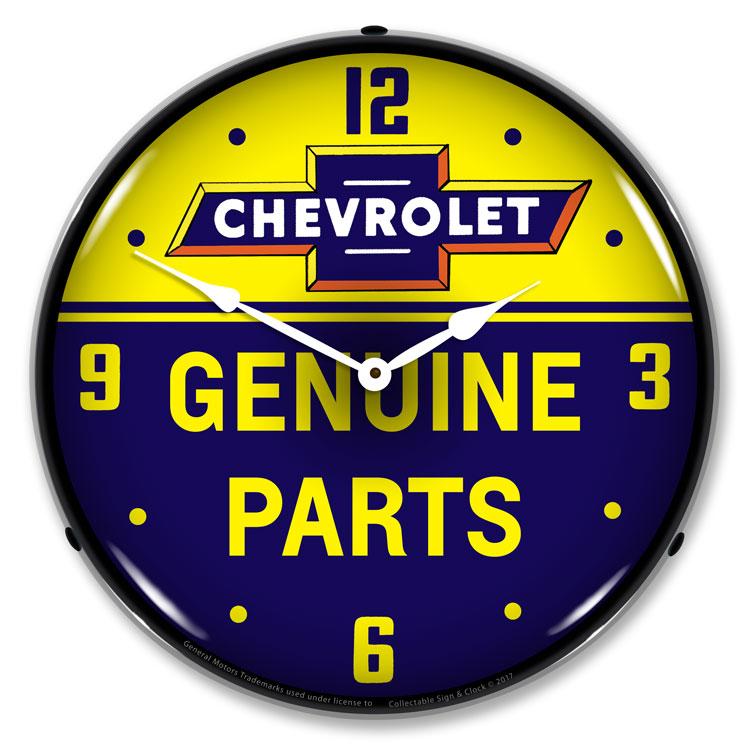 Collectable Sign and Clock - Chevrolet Bowtie Genuine Parts 