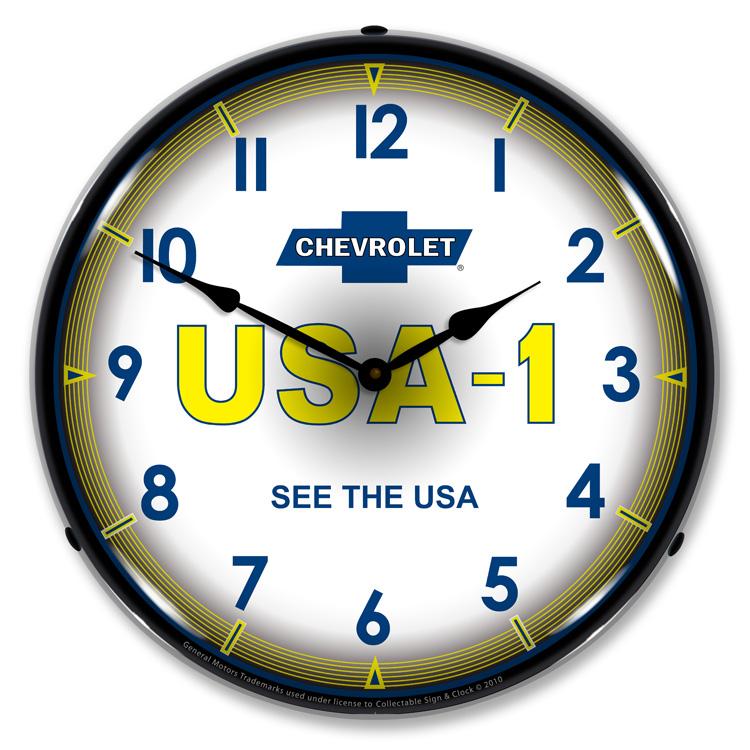 Collectable Sign and Clock - Chevrolet USA1 Clock - Wall 