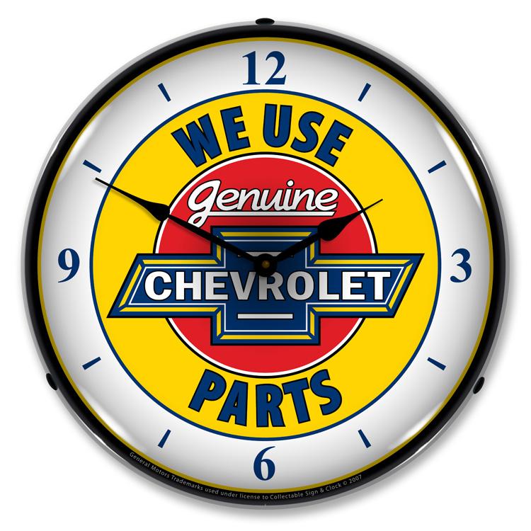 Collectable Sign and Clock - Chevy Parts 2 W/numbers Clock -
