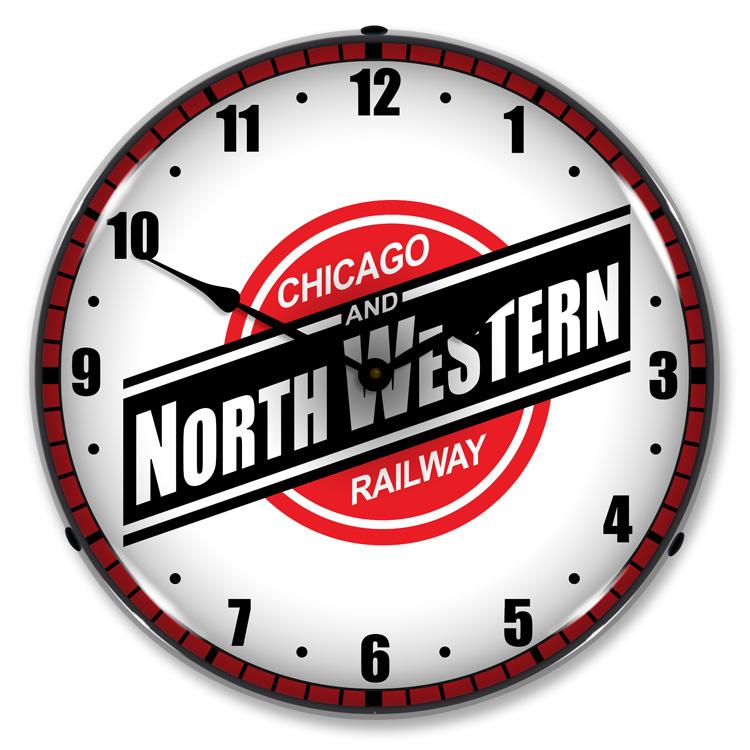 Collectable Sign and Clock - Chicago North Western Railroad 