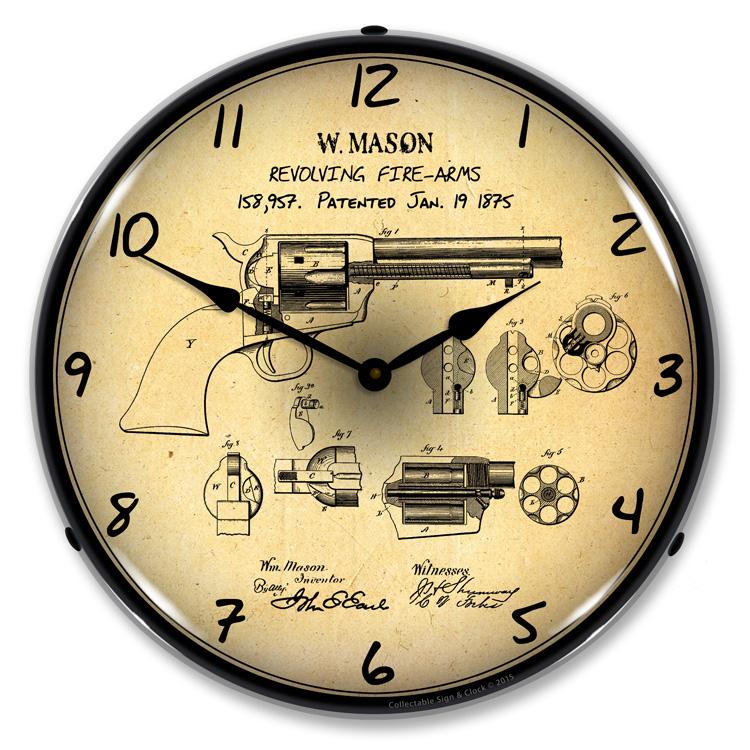 Collectable Sign and Clock - Colt Peace Maker Patent Clock -