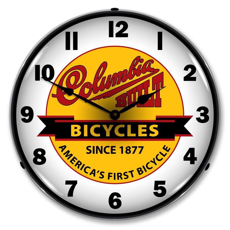 Collectable Sign and Clock - Columbia Bikes Clock - Wall 