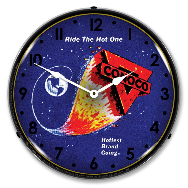 Collectable Sign and Clock - Conoco The Hottest Brand Going 
