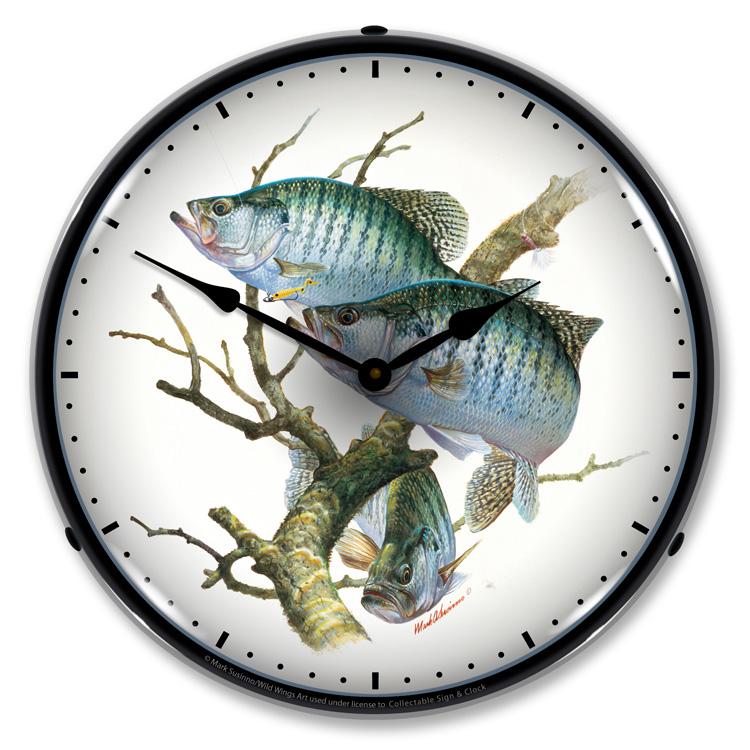 Collectable Sign and Clock - Crappies Clock - Wall Clocks